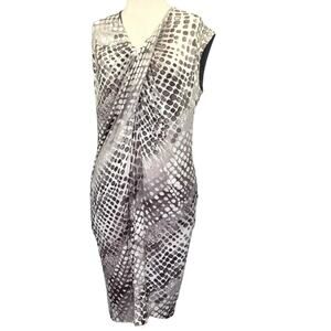 Cream and Brown Cocktail Dress with Pockets Size Small